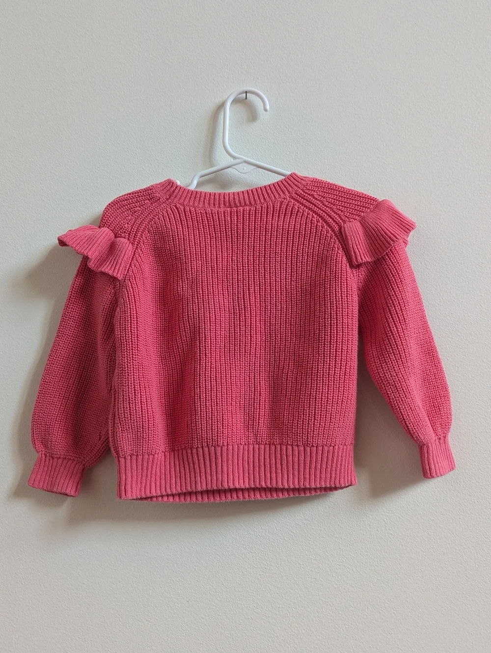 Baby Gap Sweater 2T Pink Salmon Ruffle Knit